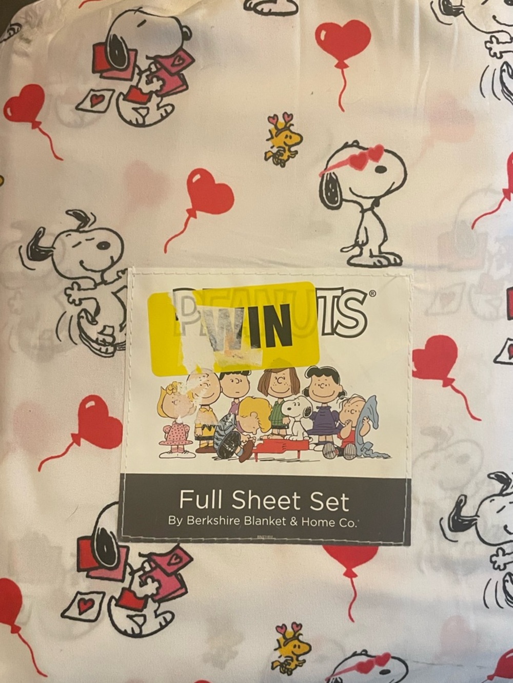 Peanuts Snoopy & Woodstock Heart Balloon Twin sheet set